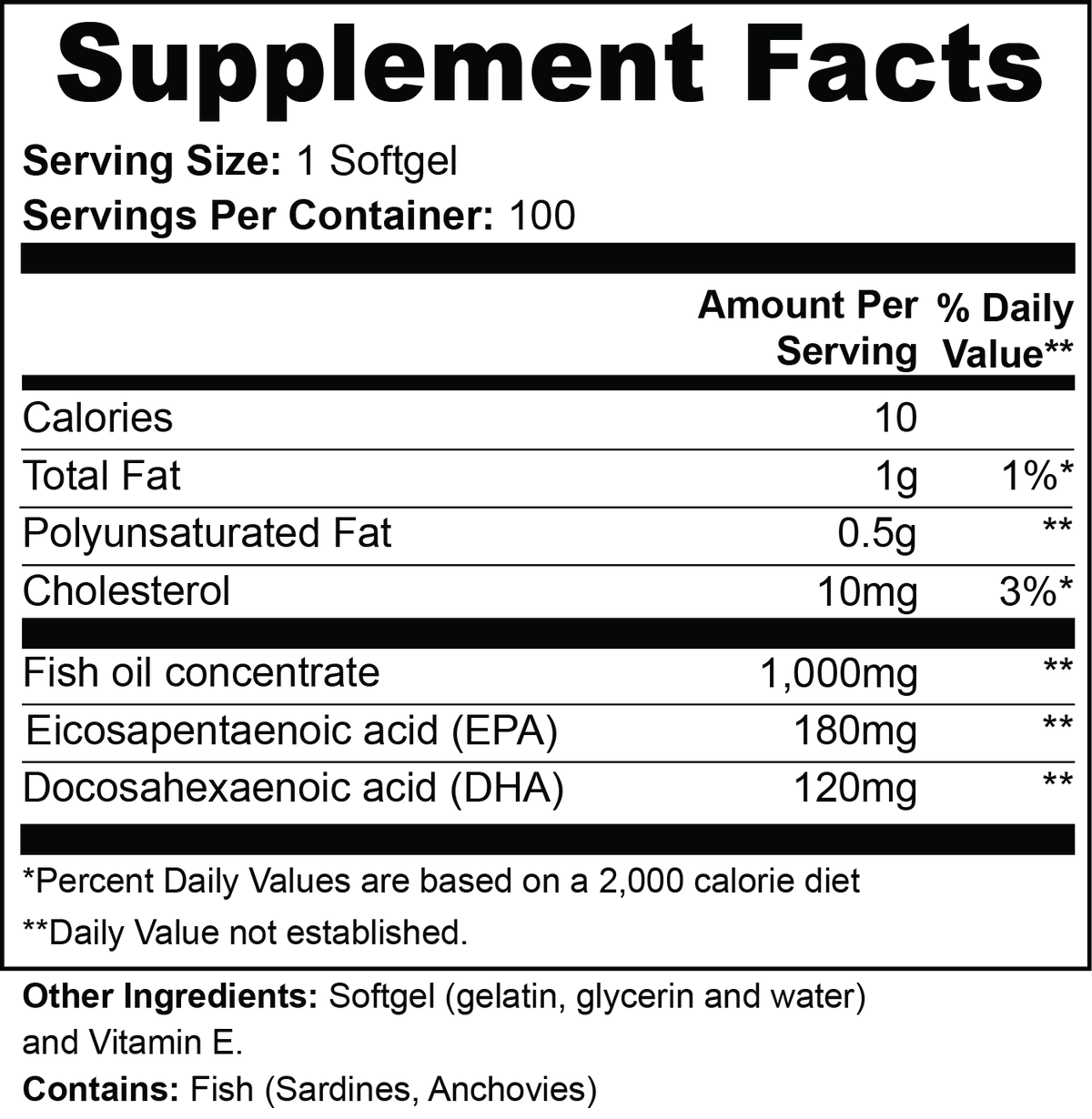 Omega-3 EPA 180 mg + DHA 120 mg